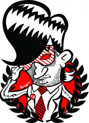 Behind TheHero BW official visual exhibition impakte graphic Barcelona Olivier Dressen aka Hero