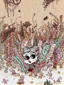 girl lost in a dildo field