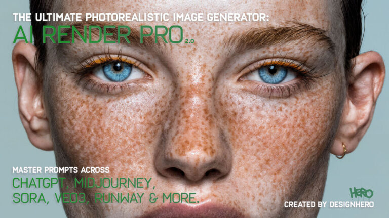 AI Render Pro product box with a realistic woman's face and AI Render Pro 2.0 text