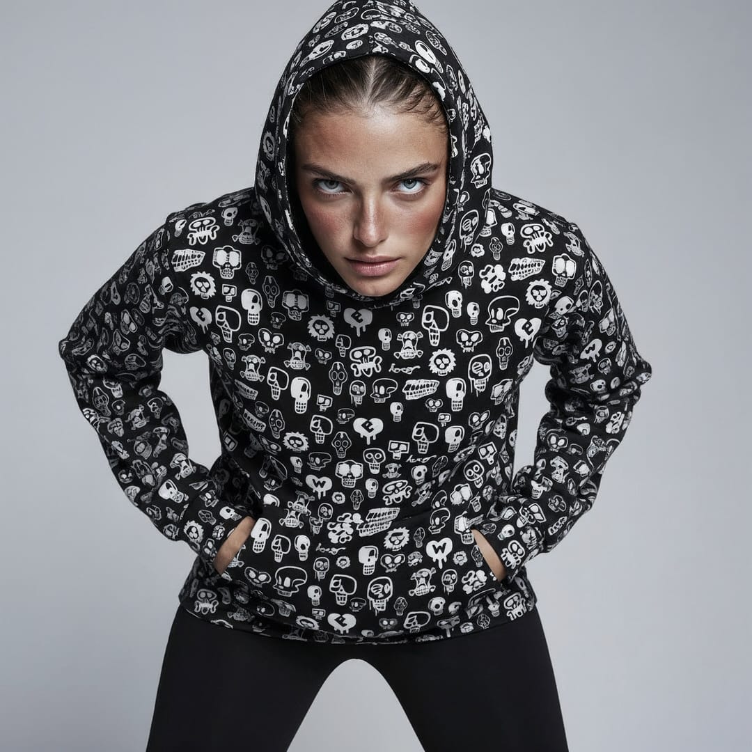 Black Skull Hoodie - Essential