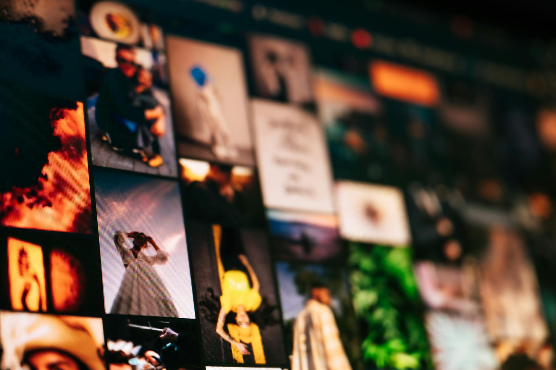 3 Million Photos Deleted: Eye-Opening Facial Recognition AI 13 facial recognition - From below closeup of various blurred vertical photos in collage placed next to each other