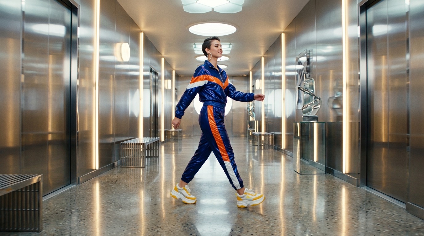 AI Render Pro: A seamless 5-second video loop of a character performing a confident walk cycle 