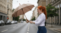 smart umbrella - editorial illustration