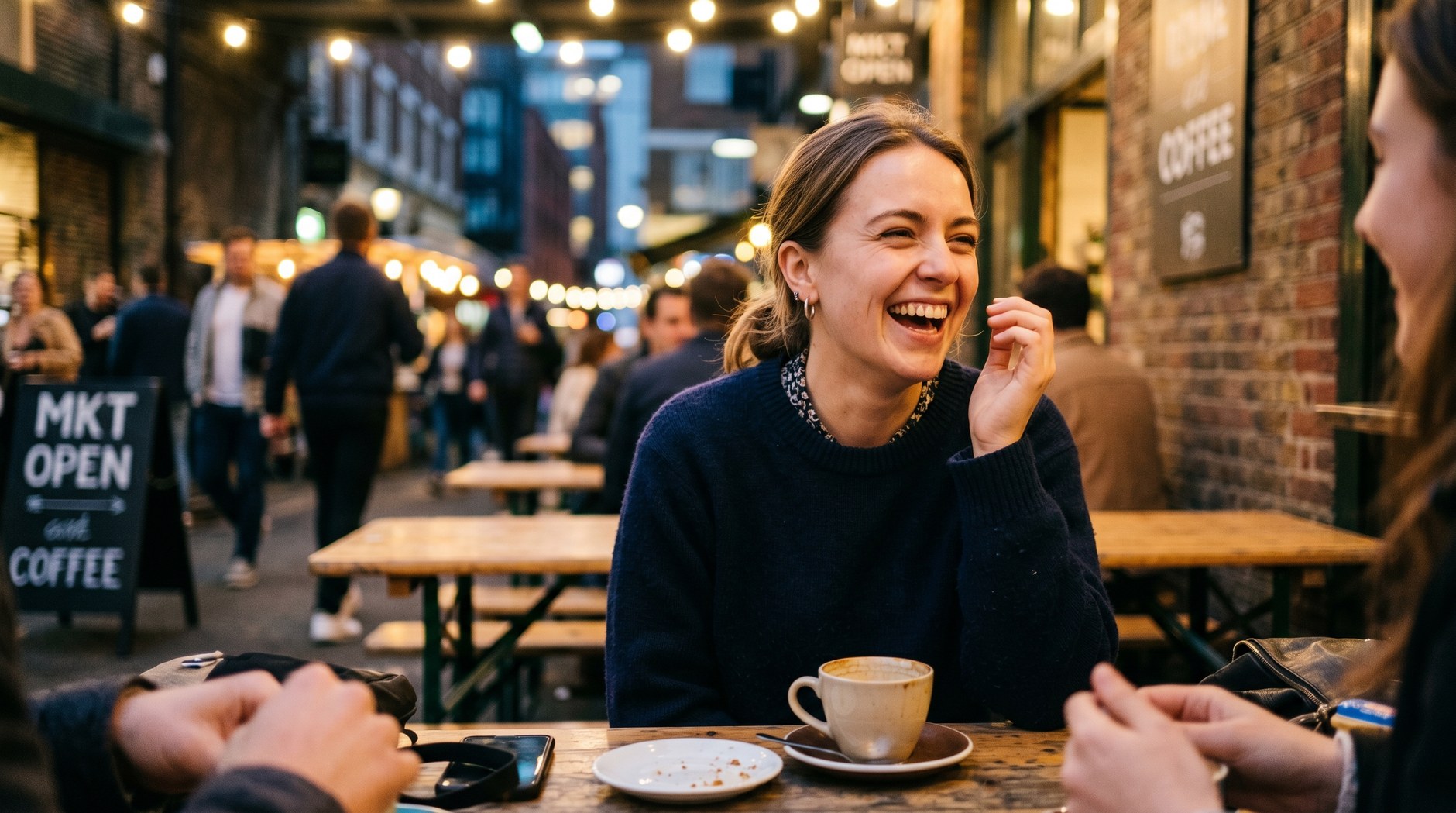 A modern candid portrait generated from a basic one-line prompt — clearly contemporary, not Y2K.