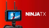 Atomos Ninja TX mounted on camera rig in the field