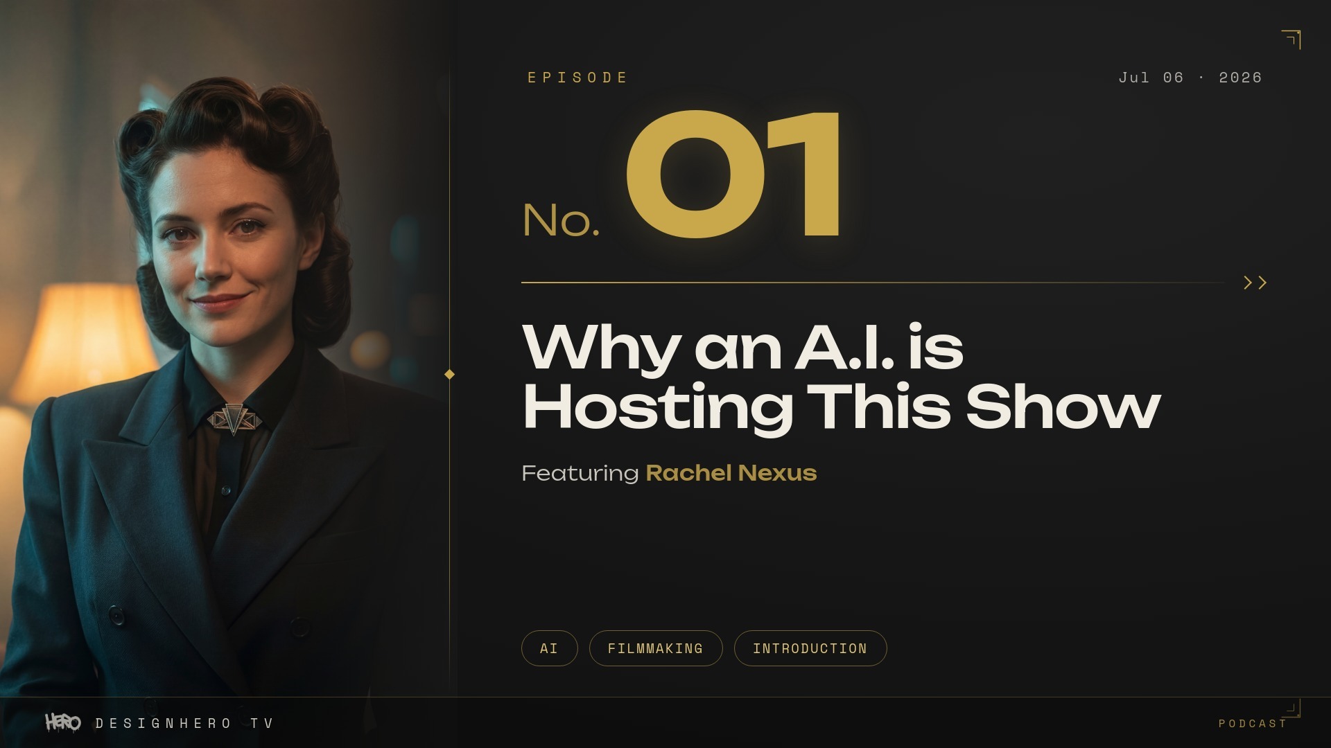 DesignHero TV Podcast, Episode 01: Why an A.I. is Hosting This Show 3 designhero tv ep01 card