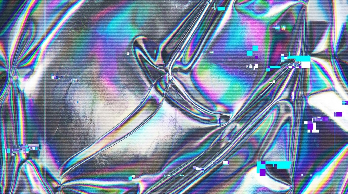 Y2k Style: Your 5 Essential Pieces 10 Y2K metallic gradient and glitch texture backdrop, generated with AI Render Pro