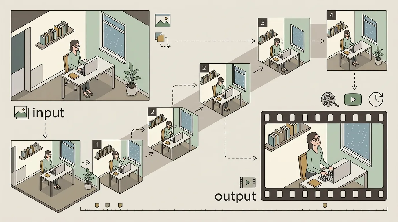 Budget AI Movies: Hidden Costs 8 A split image or infographic showing a high-quality still image, ai movies (AI Render Pro)