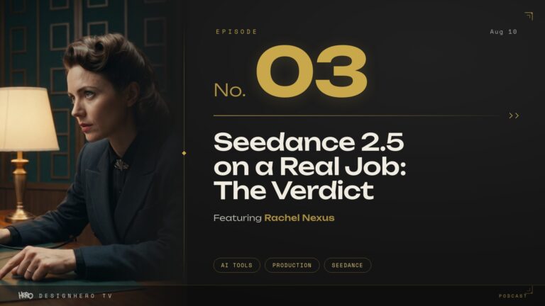 Seedance 2.5 review on a real job, DesignHero TV podcast Episode 03 cover