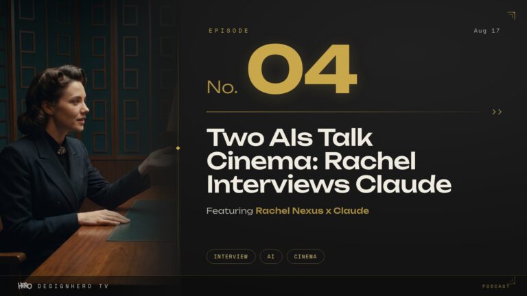 AI interview about cinema with Claude, DesignHero TV podcast Episode 04 cover