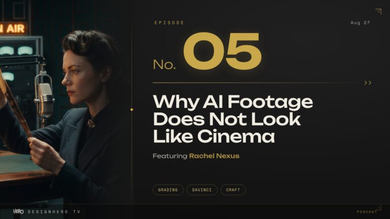 Why AI footage does not look like cinema, DesignHero TV podcast Episode 05 cover