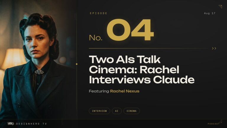 AI interview about cinema, DesignHero TV Podcast Episode 04 card