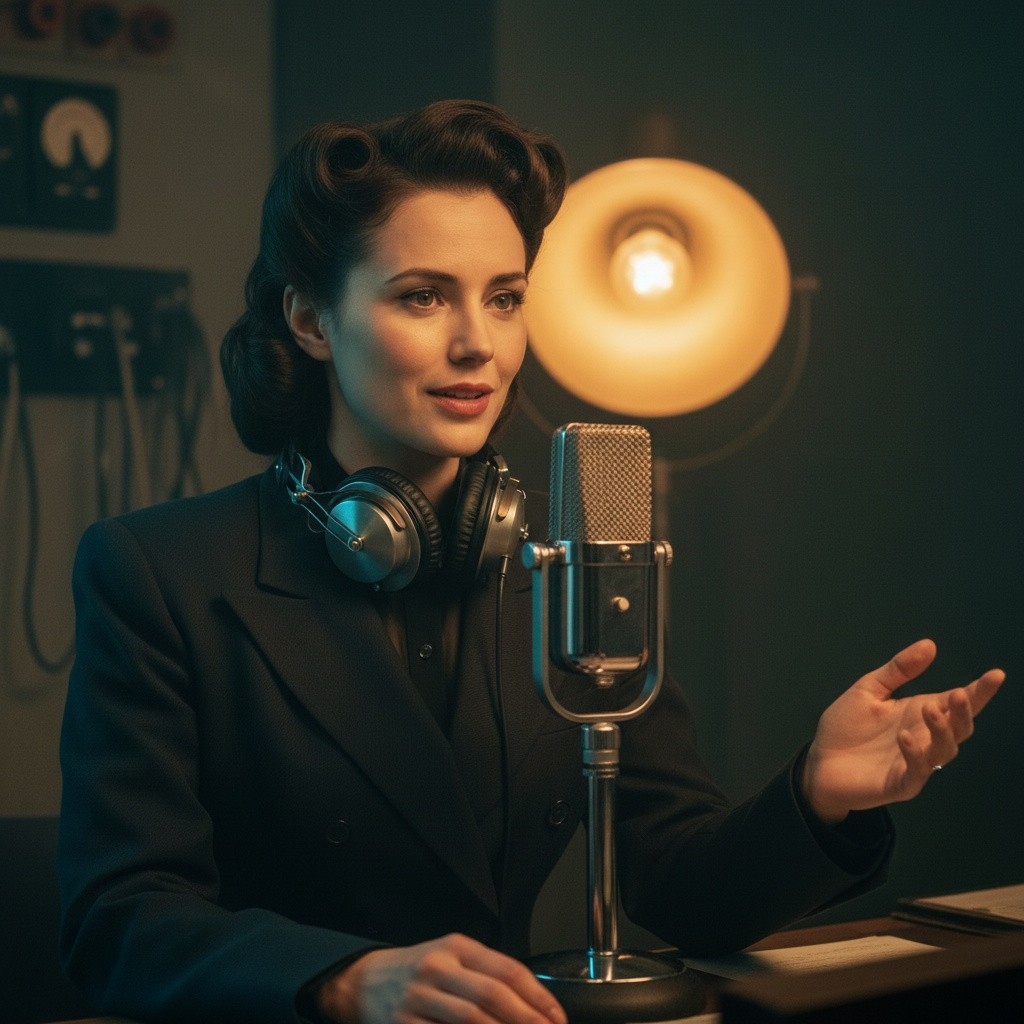 Rachel Nexus recording the DesignHero TV podcast episode on whether AI will replace filmmakers