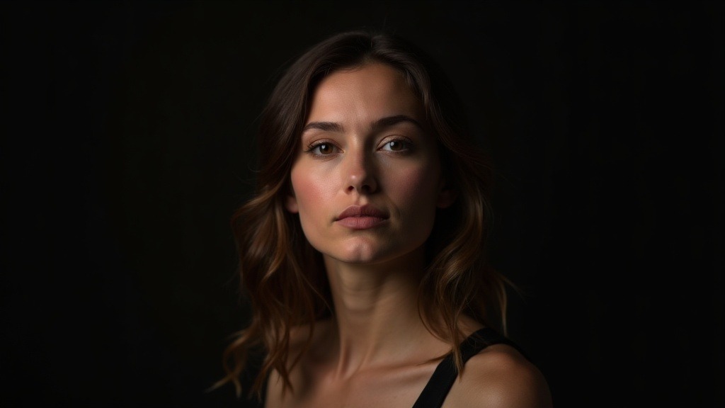 Flux AI portrait using a Rembrandt lighting setup, ai portraits example
