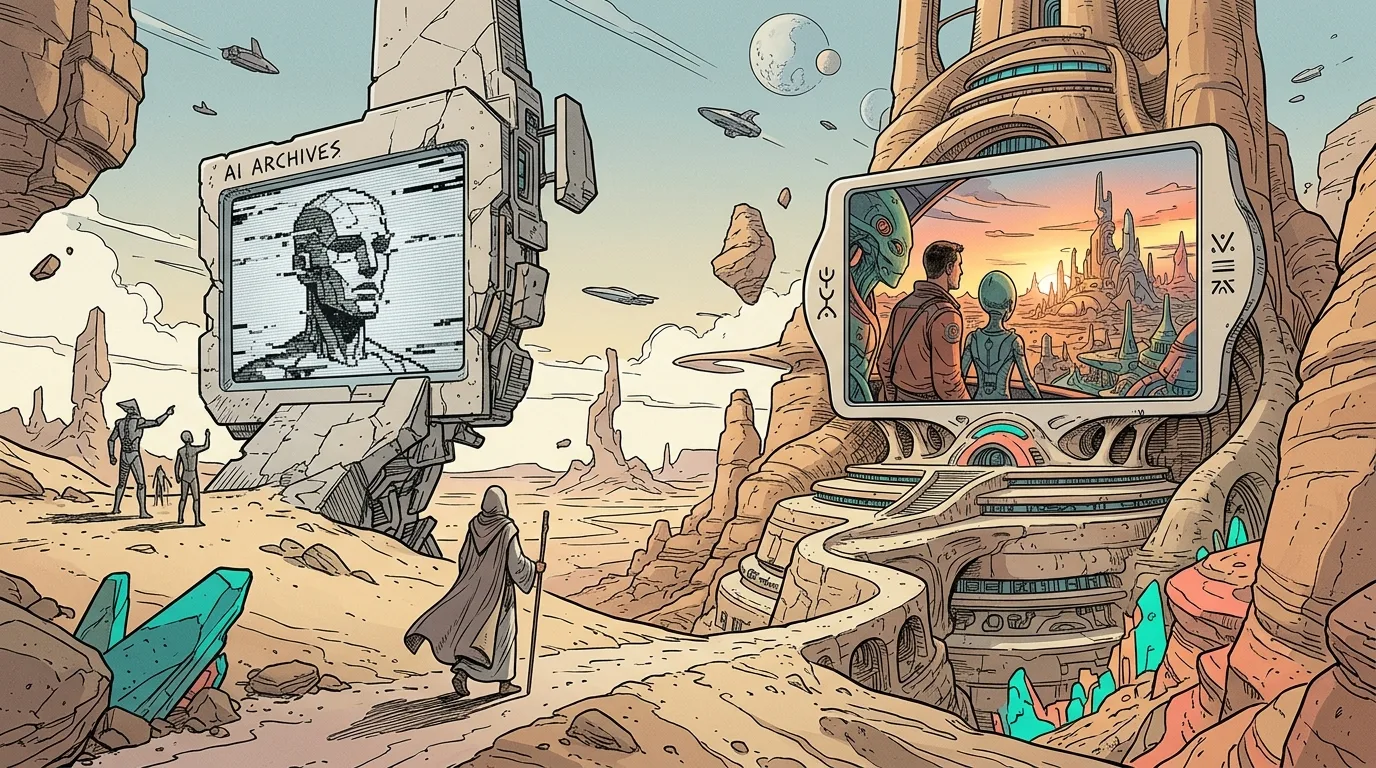 Your First AI Film: Budget Guide 11 A visual timeline contrasting the evolution of AI films: an, ai filmmaking (AI Render Pro)