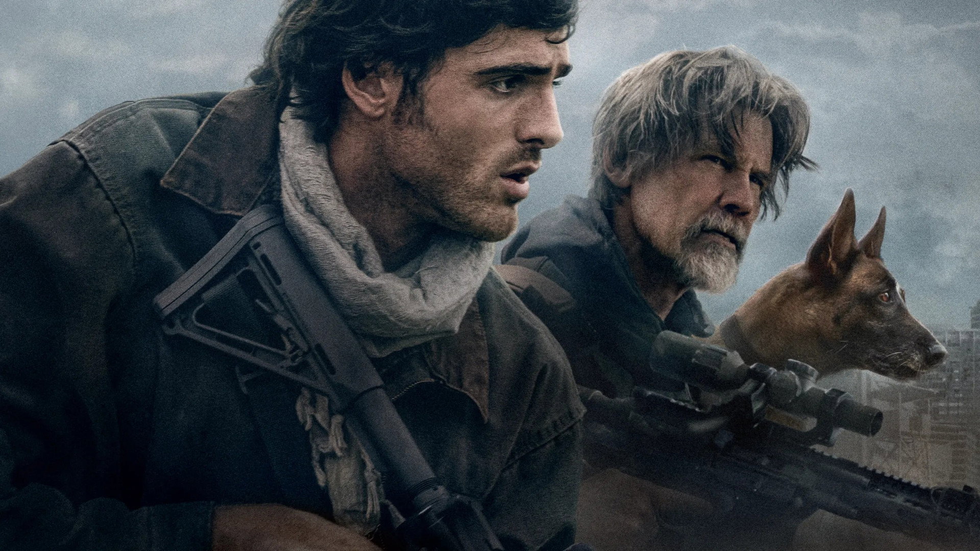 The Dog Stars: Ridley Scott at His Most Personal 10 Jacob Elordi and Josh Brolin with the dog Jasper in The Dog Stars